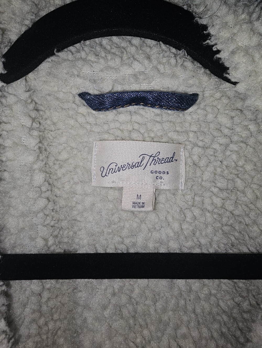 Universal Thread Women's Faux Shearling Long Denim Trucker Jacket - Picture 6 of 15